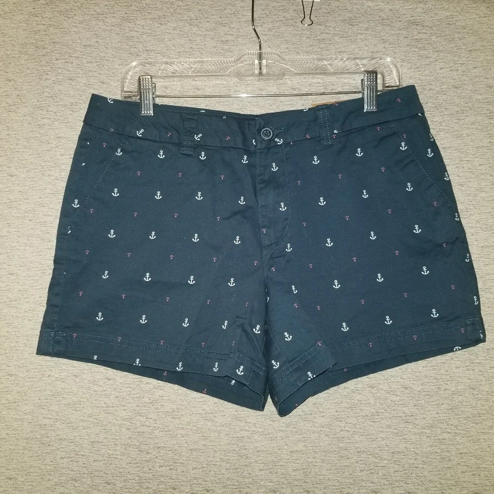 NWT Magellan Outdoors Happy Camper Shorts Women Size 10 Boating Anchor Blue‎ NEW
